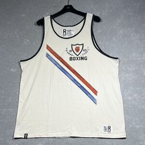 Roots of Fight 1960 Games Boxing Vintage Beige Tank Top Men’s Size XL